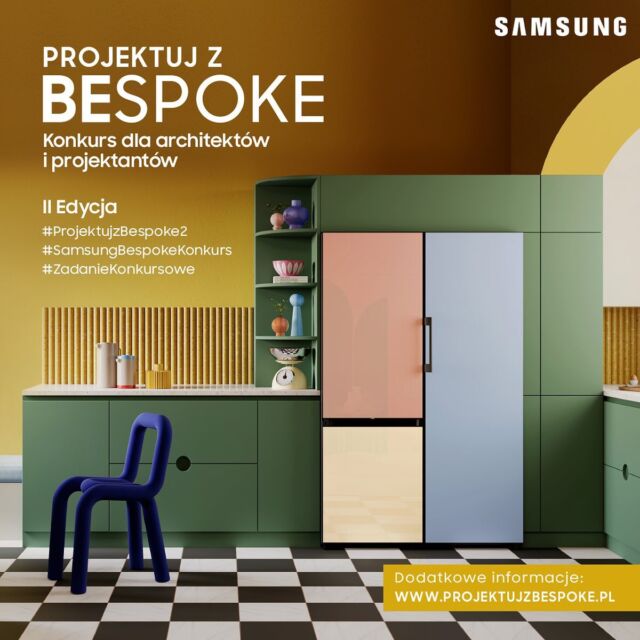 The second edition of the Projektuj z Bespoke competition, organized by the Samsung, has been launched. Students, architects and designers are invited to create a conceptual design using a Bespoke refrigerator, adapted to the style of each stage of the competition: japandi, mid-century modern and modern organic.
 
The submitted projects will be evaluated by a jury that includes arch. Weronika Libiszowska from our studio.

#boriskudlička #boriskudlickawithpartners #samsung #bespoke #projektujzbespoke #architecture